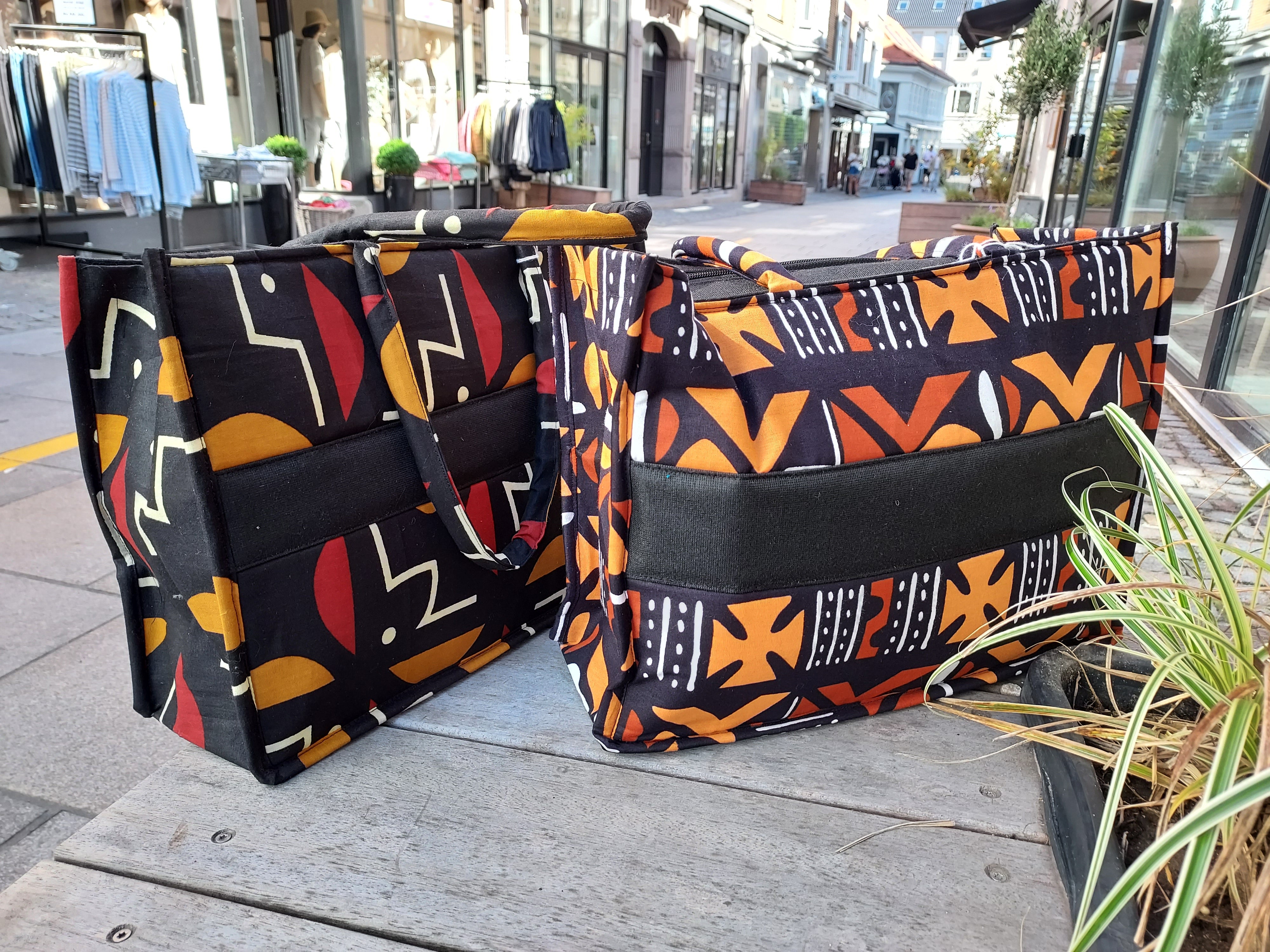 Håndlavet skuldertaske med afrikansk tryk/African Print handmade Shoulder Bag