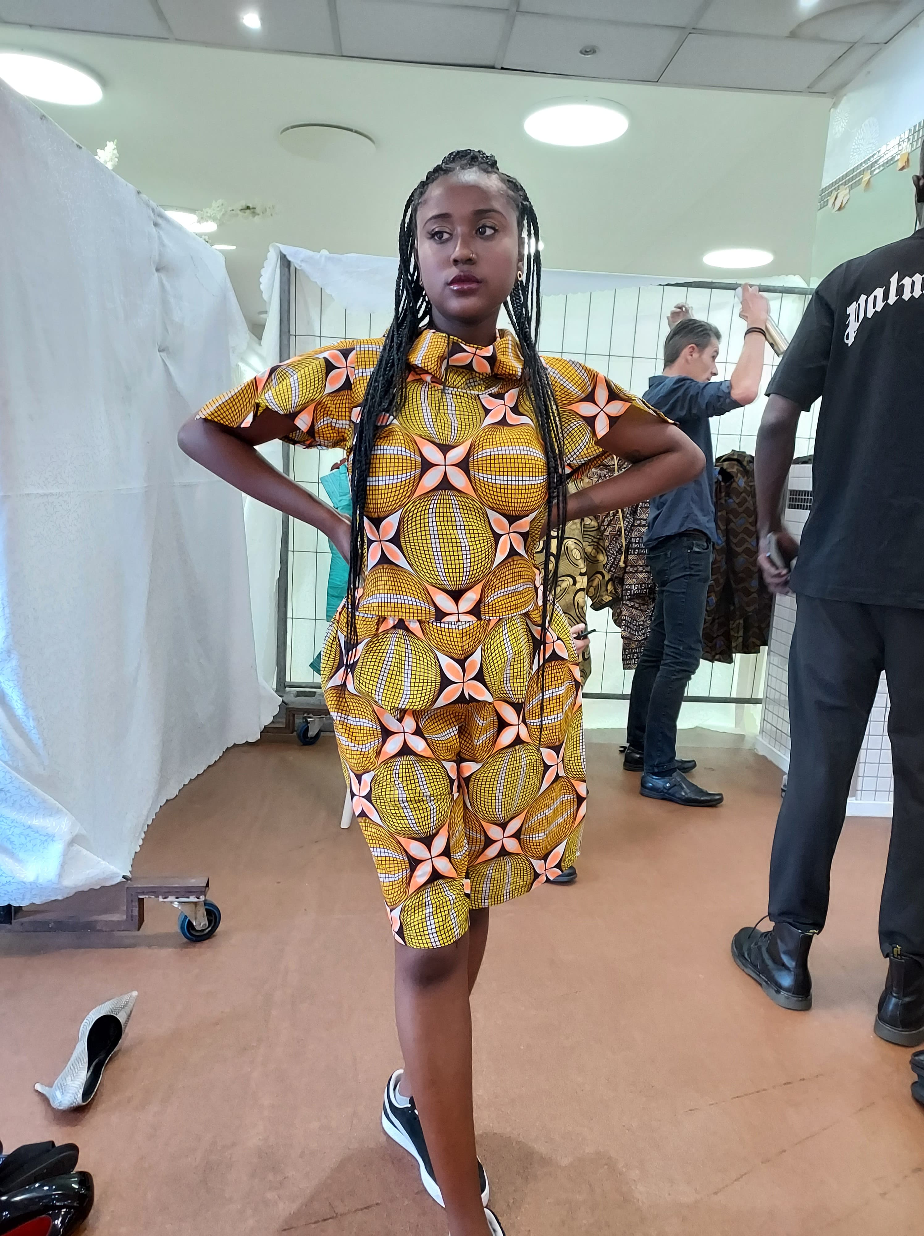 Lady African Print Crop Top With Shorts