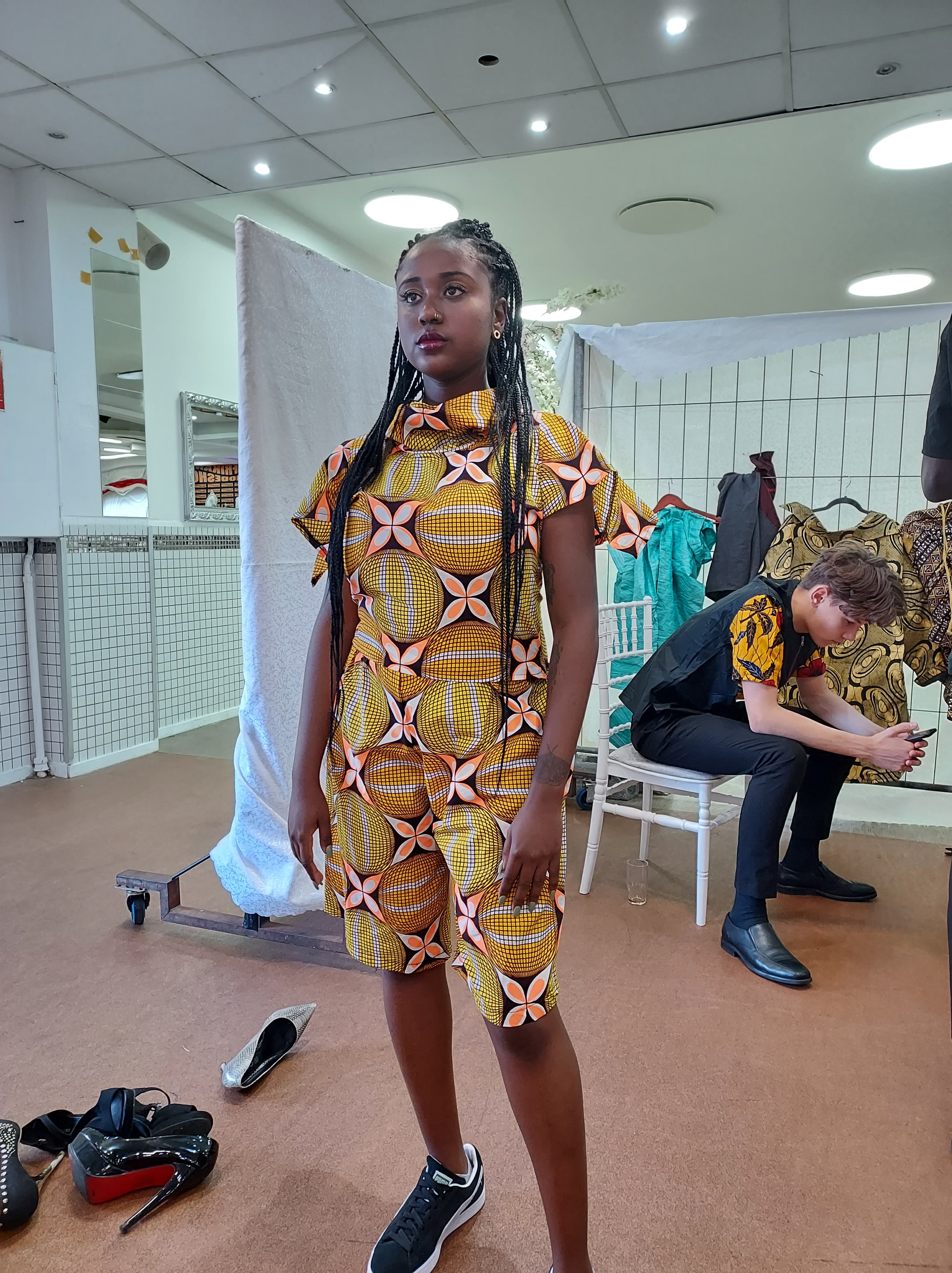 Lady African Print Crop Top With Shorts